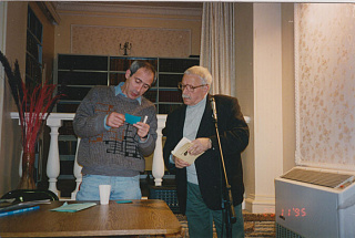 С поэтом Ефимом Бершиным в Иерусалимской русской библиотеке. Ноябрь 1995 года, Иерусалим.