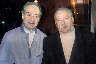С писателем Анатолием Алексиным. Ноябрь 1995 года, Бат-Ям (Израиль). Фото: Л. Гомберг